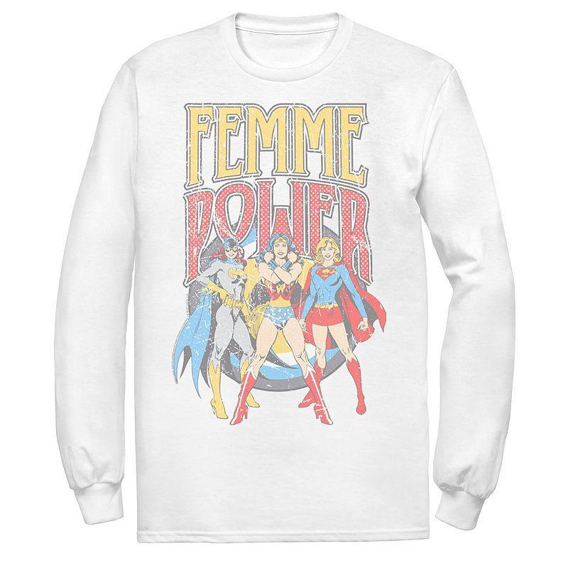 Mens DC Comics Justice League Vintage Femme Power Tee White Product Image