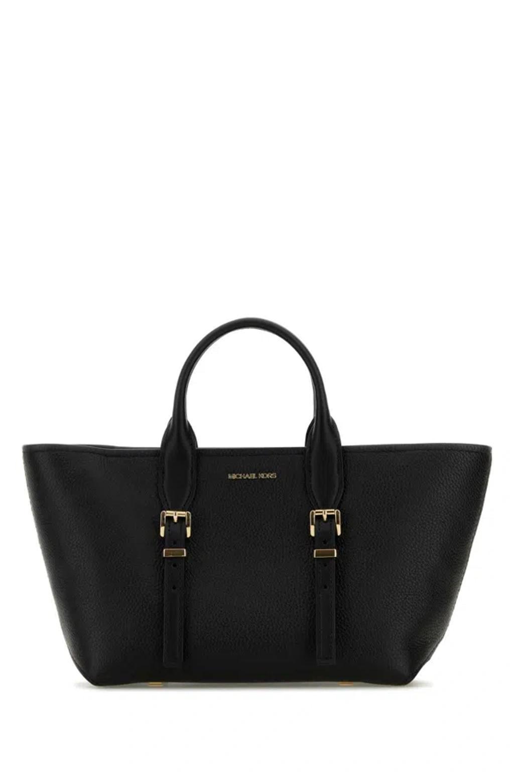 MICHAEL KORS Black Leather Moore Shopping Bag Product Image