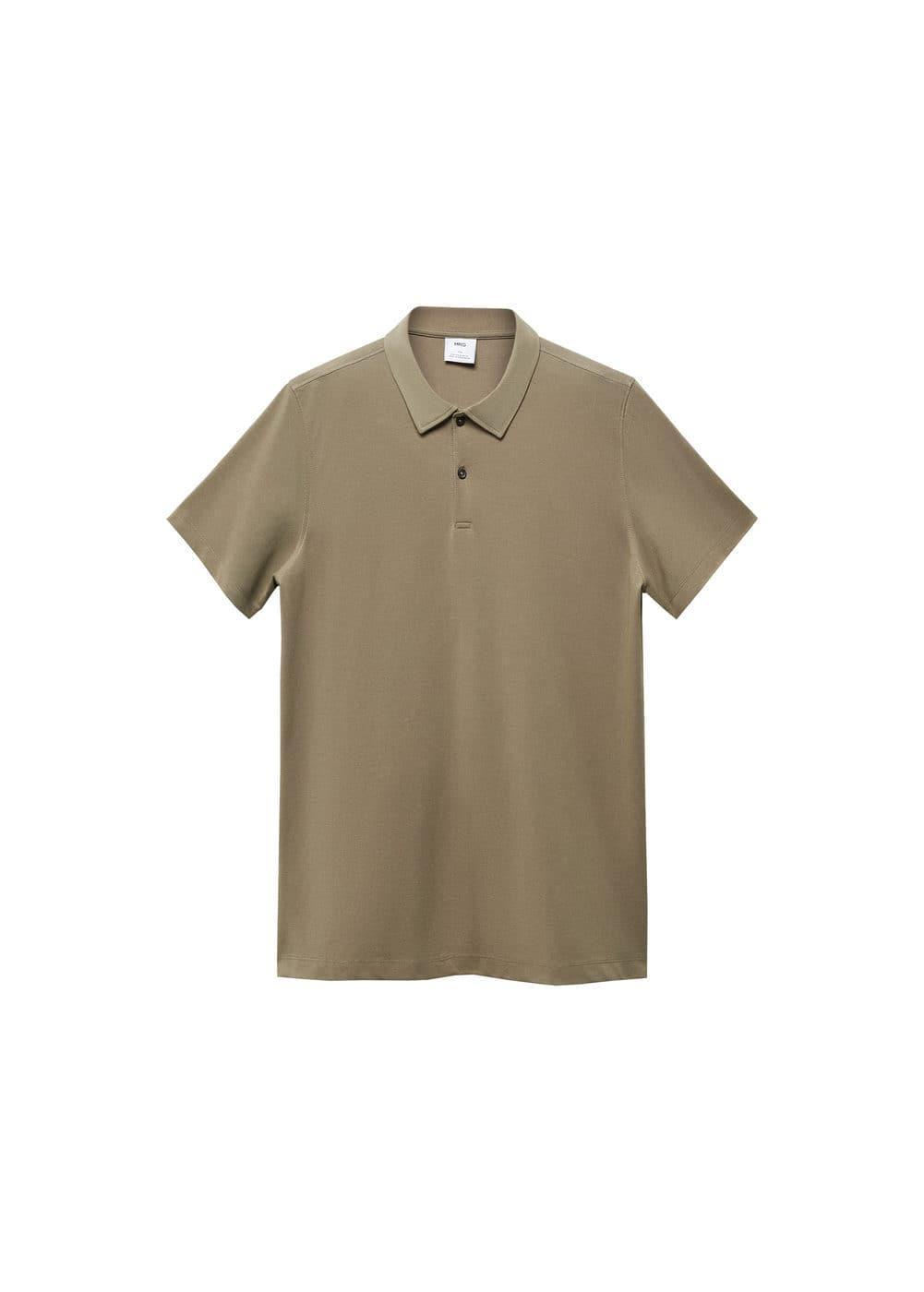 MANGO MAN - Slim-fit textured cotton polo shirt khakiMen Product Image