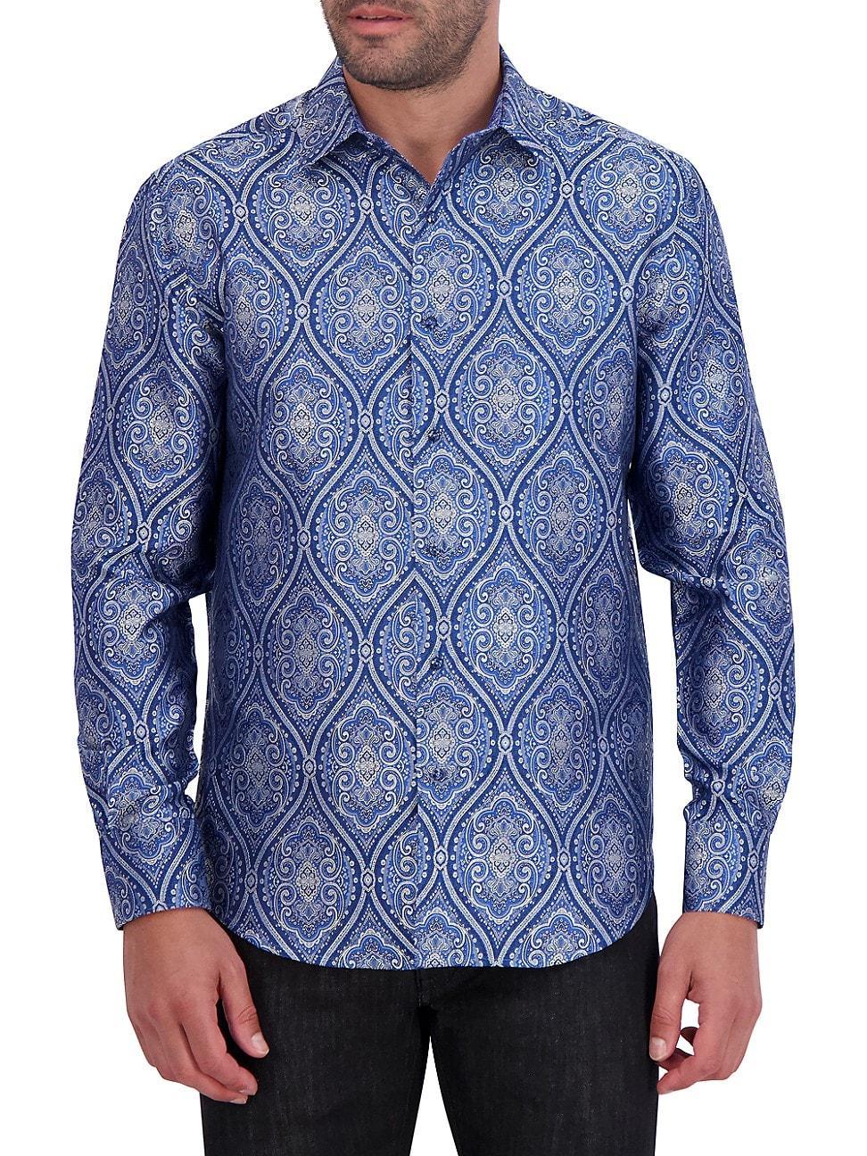 Mens Sovereignty Jacquard Silk Button-Front Shirt Product Image