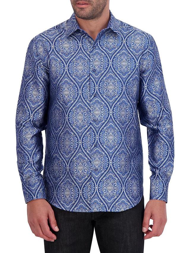 Mens Sovereignty Jacquard Silk Button-Front Shirt Product Image