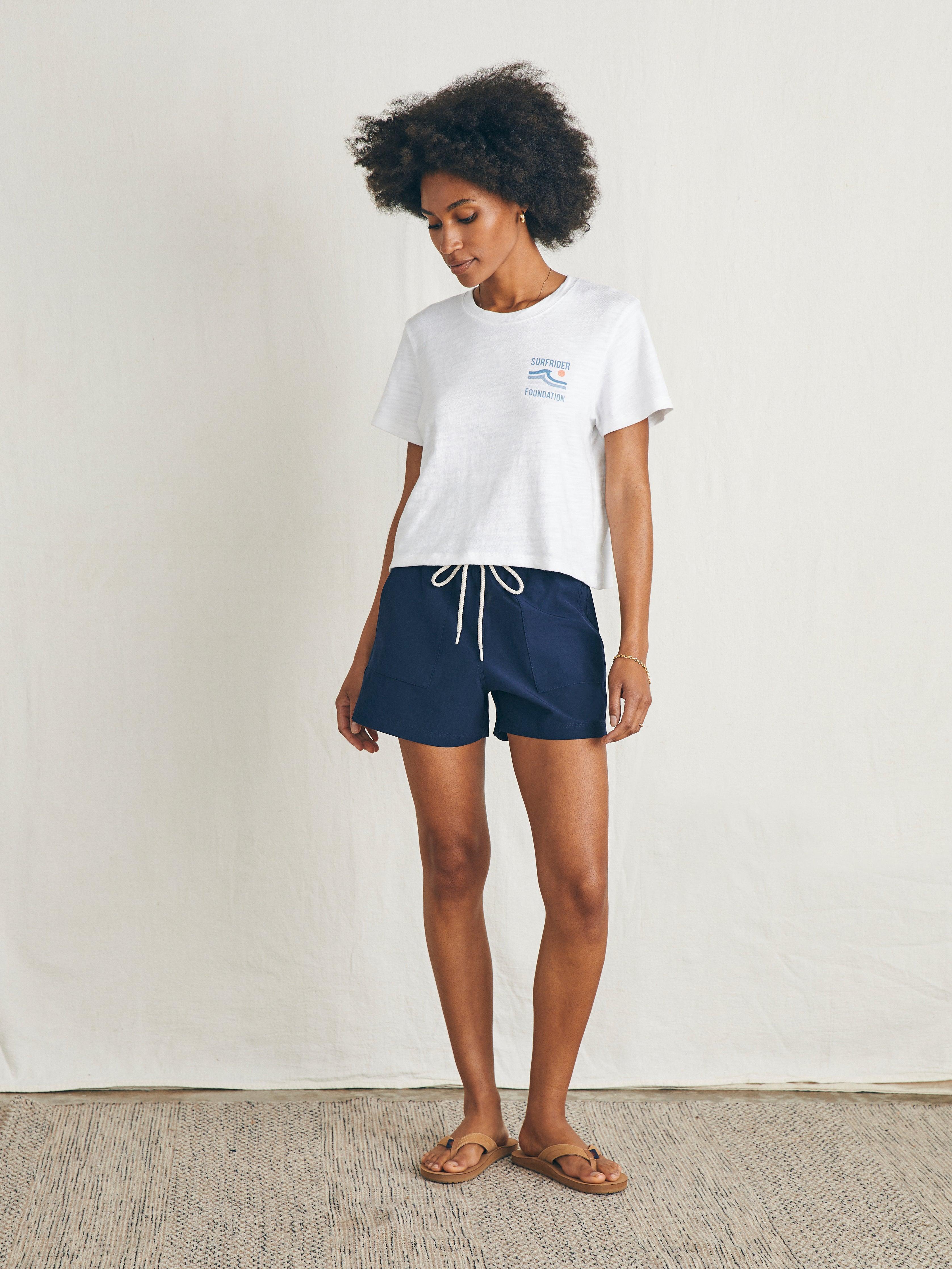 Surfrider Sunwashed Cropped Tee - White Female Product Image