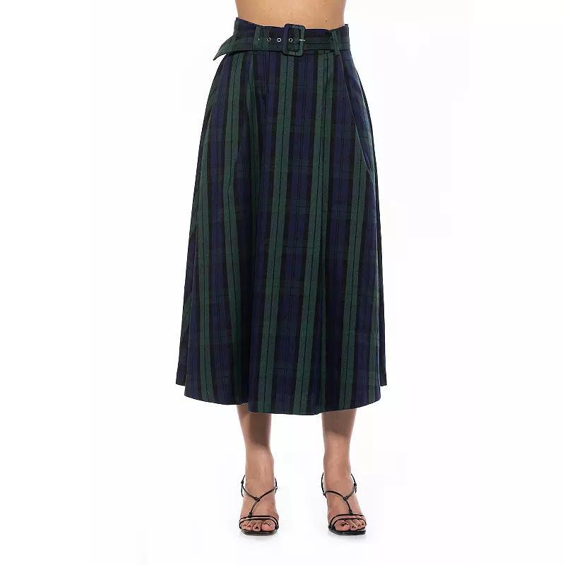 Womens ALEXIA ADMOR Eline Twill A-Line Skirt with Removable Belt product image