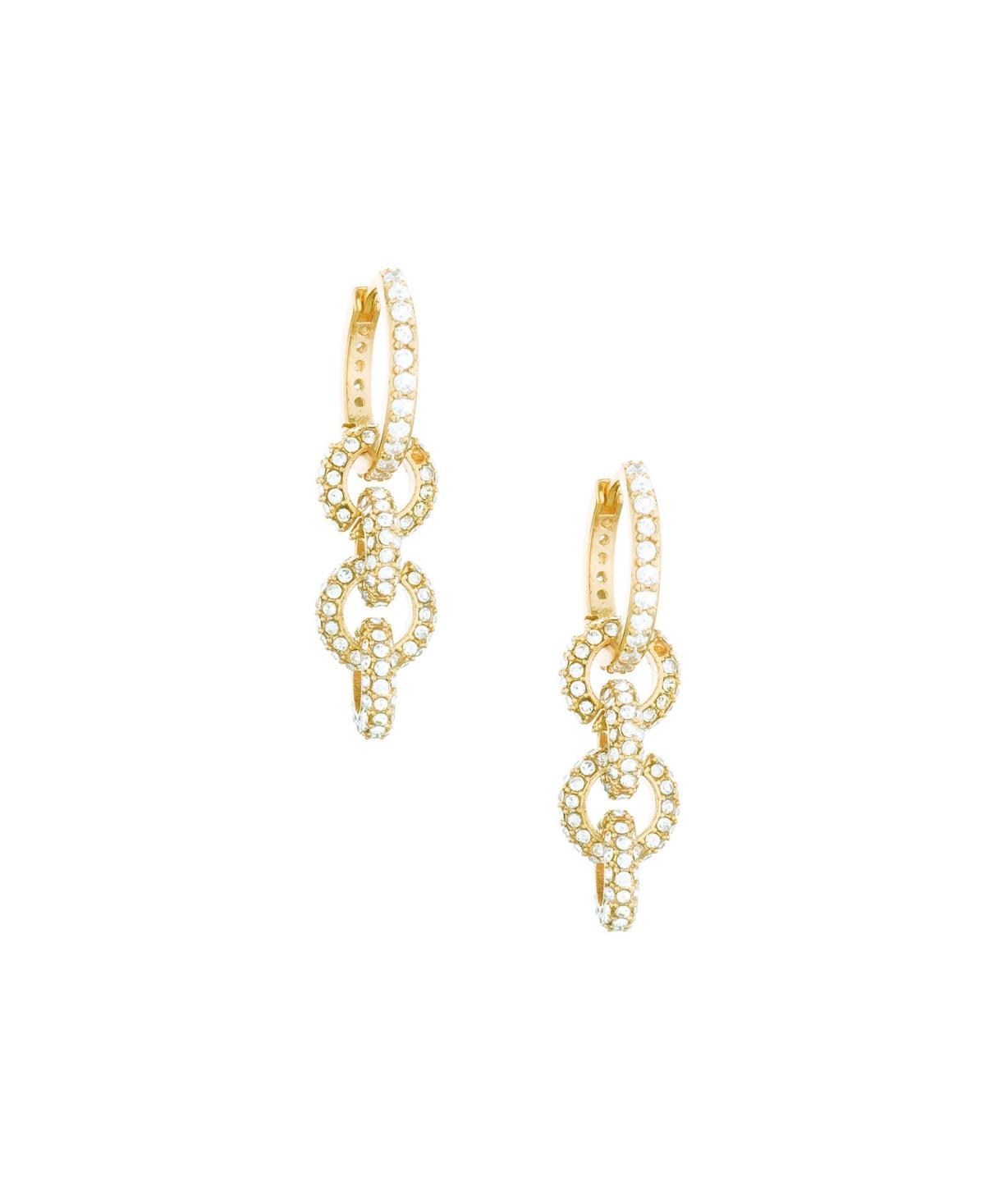 Womens Multi-Ring 18K Gold-Plated & Crystal Dangle Earrings Product Image