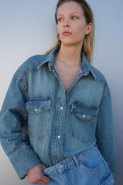 Oversized Denim Shirt Product Image