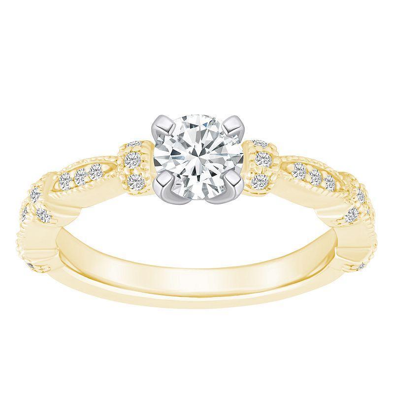 Alyson Layne 14k Gold 1/2 Carat T.W. Diamond Embellished Band Engagement Ring, Womens White Product Image