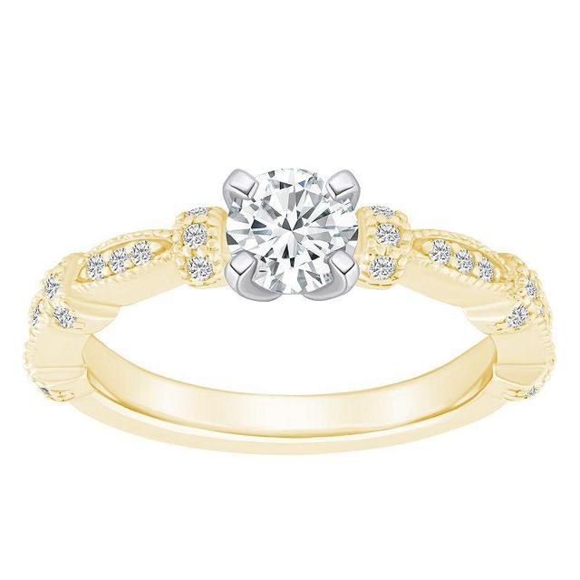 Alyson Layne 14k Gold 1/2 Carat T.W. Diamond Embellished Band Engagement Ring, Womens Two Tone Gold Product Image