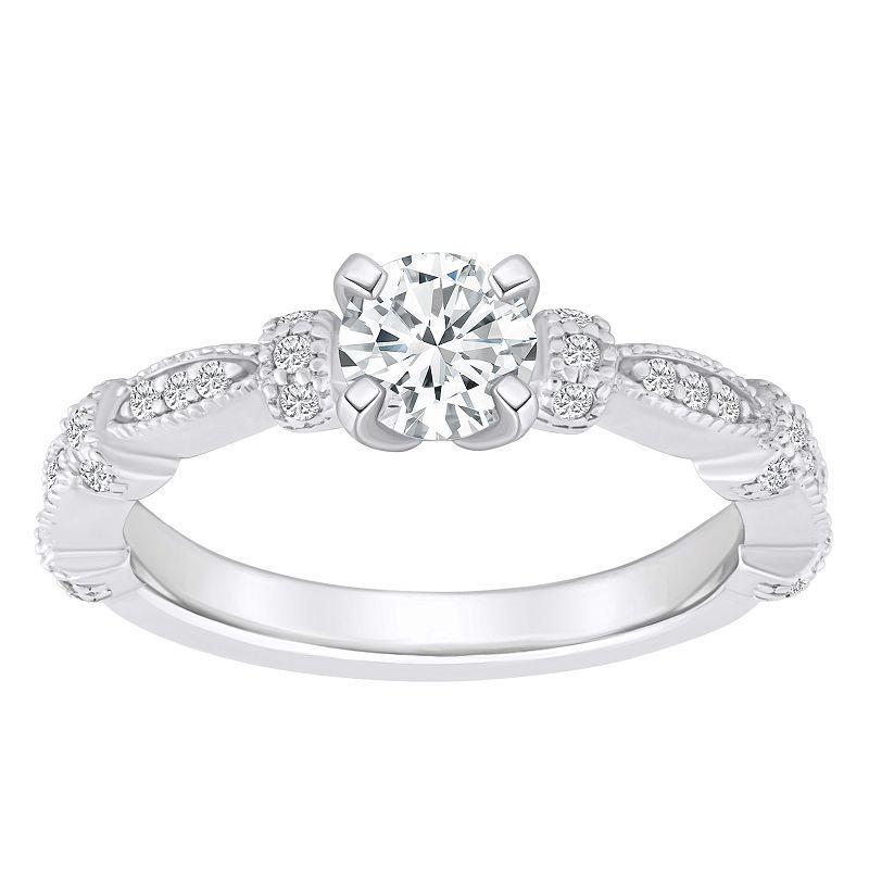 Alyson Layne 14k Gold 1/2 Carat T.W. Diamond Embellished Band Engagement Ring, Womens White Product Image