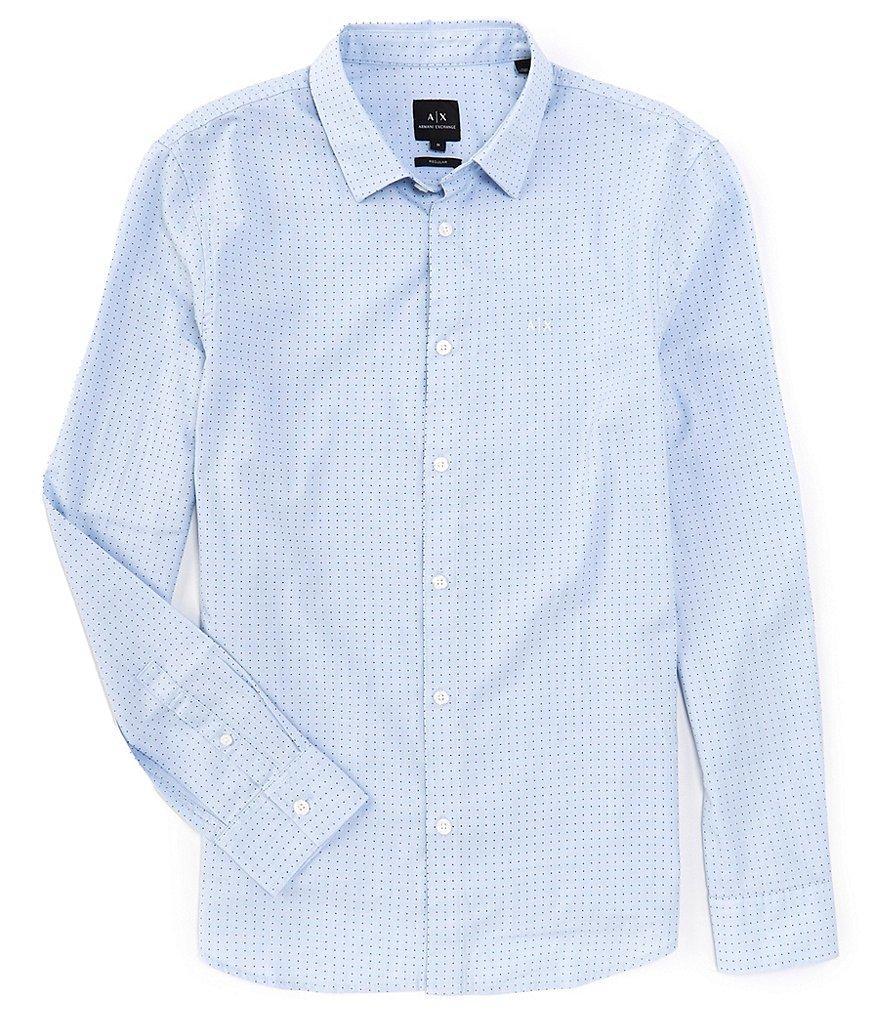 Armani Exchange Dot Print Long Sleeve Woven Shirt Product Image