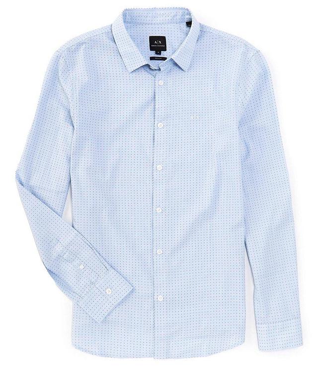 Armani Exchange Dot Print Long Sleeve Woven Shirt Product Image