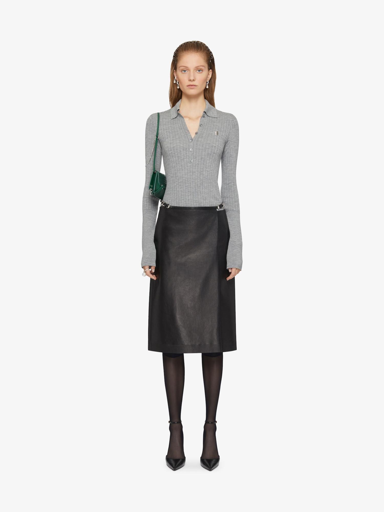 Voyou wrap skirt in leather Product Image