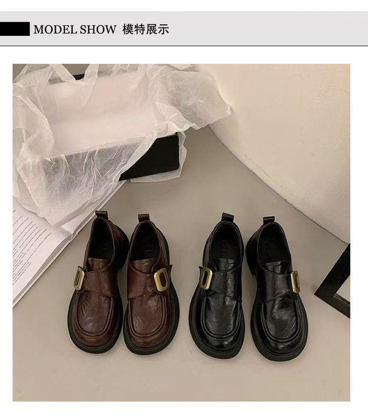 Faux Leather Platform Monk Strap Loafers Product Image