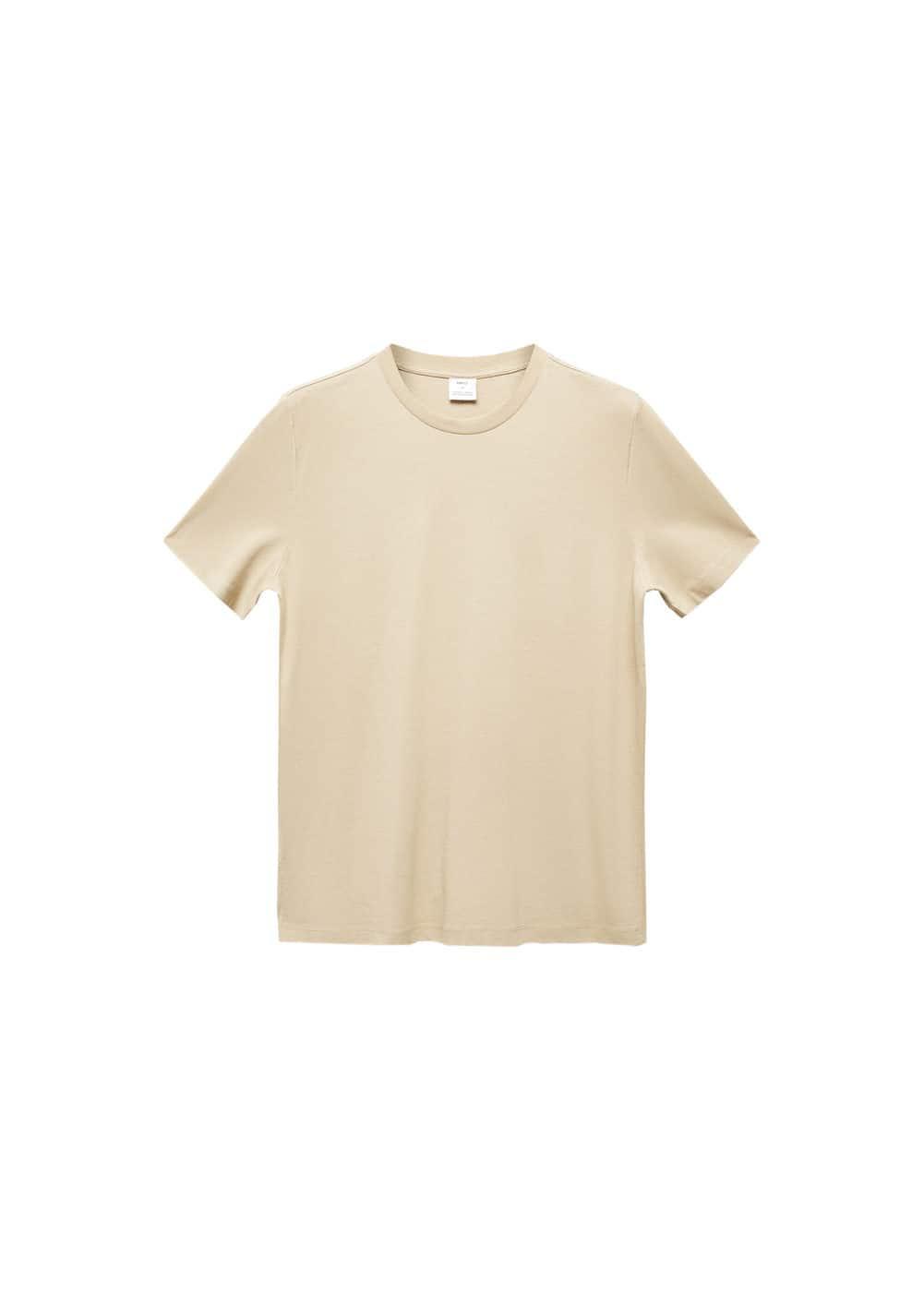 MANGO MAN - Basic cotton stretch T-shirt beigeMen Product Image