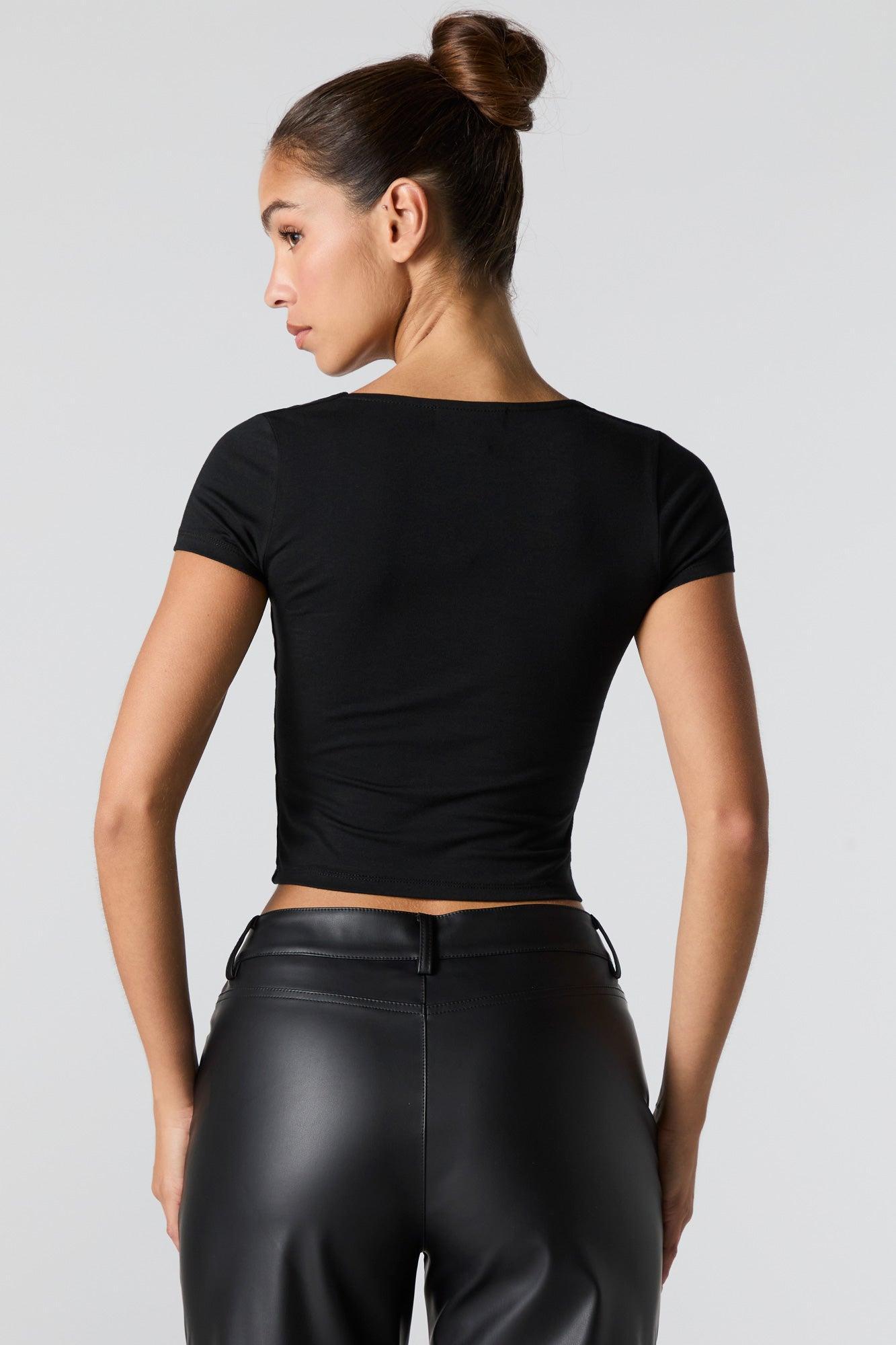 Contour Square Neck Cropped T-Shirt Female Product Image