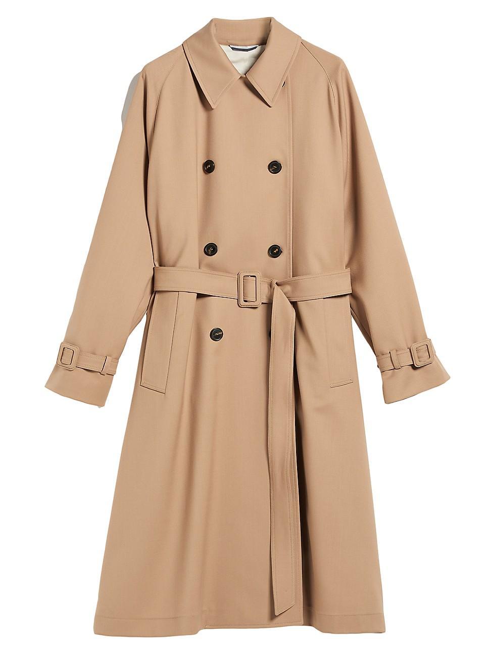 Womens Wool-Blend Trench Coat Product Image