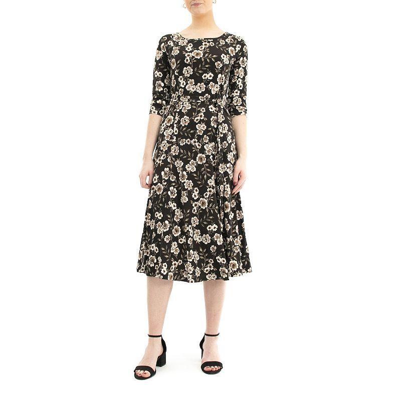 Womens Nina Leonard Print Midi Dress Purple Product Image