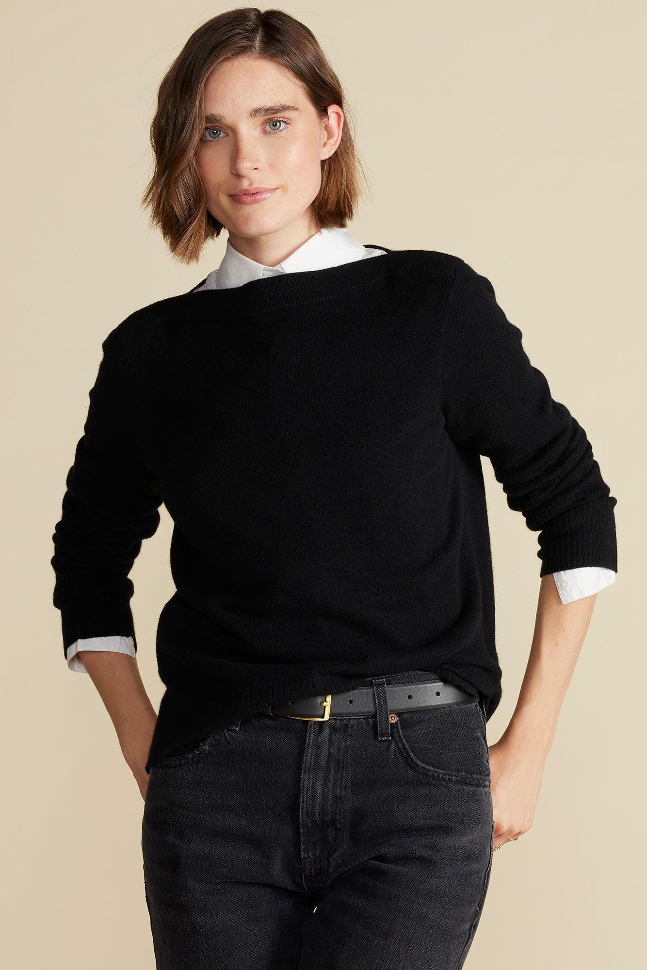 Nadia Cashmere Sweater - Licorice Black Product Image