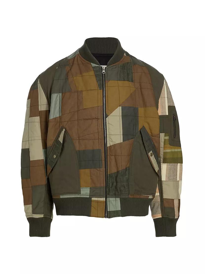 Patchwork Bomber Jacket Product Image