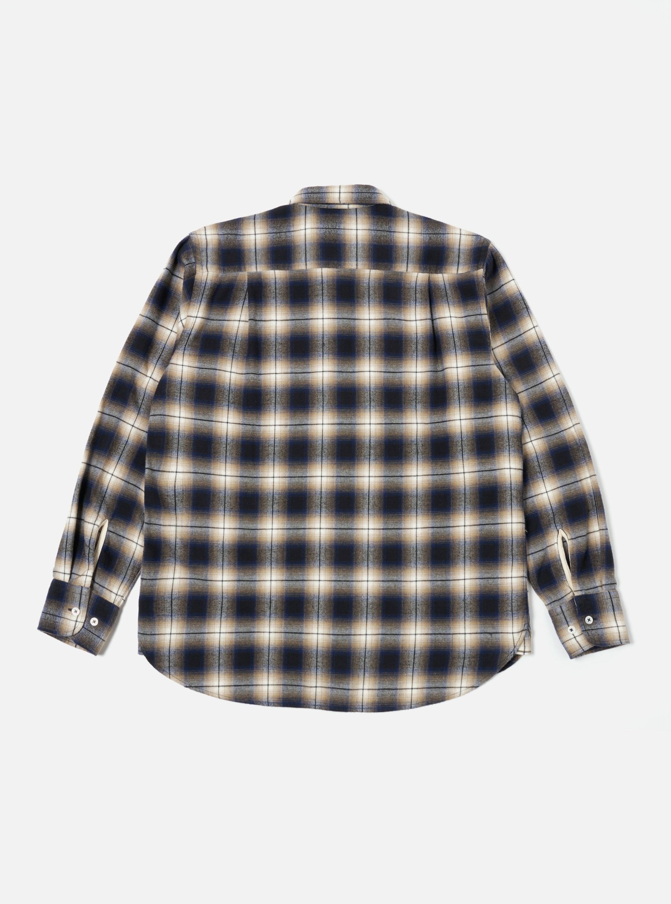 Universal Works Square Pocket Shirt in Navy Wyoming Check Product Image