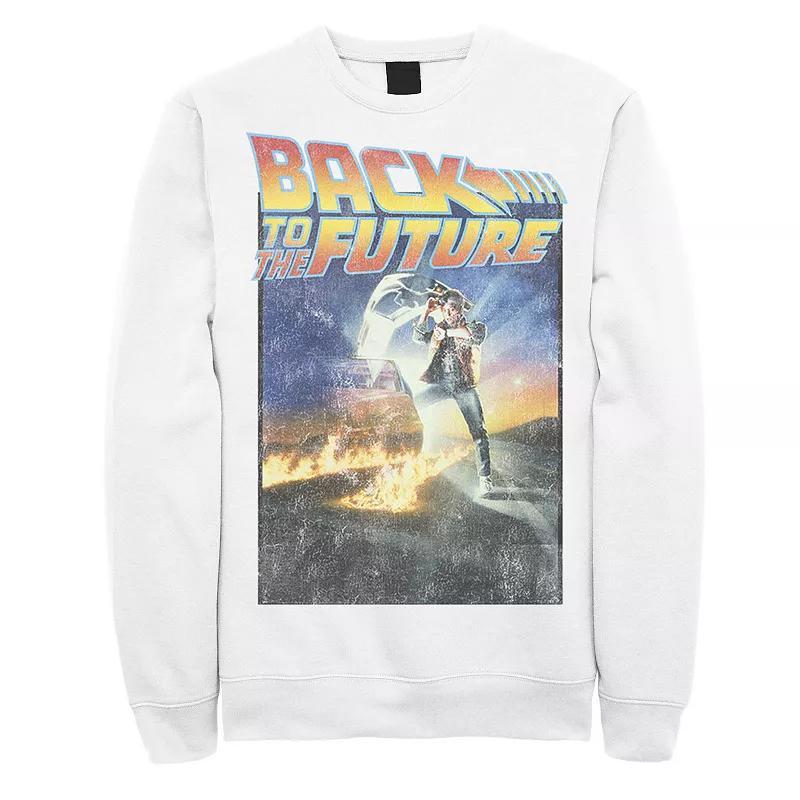 Mens Back To The Future Classic Poster Sweatshirt Athletic Grey Product Image