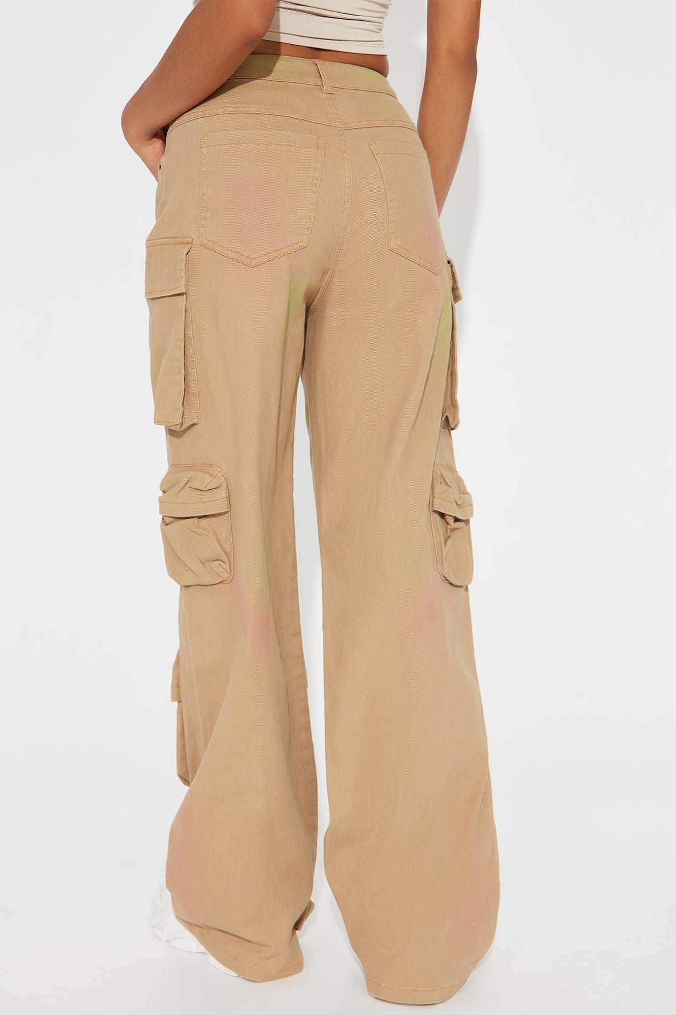 All Over You Cargo Wide Leg Pant - Khaki Product Image