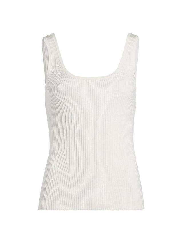 Womens Scoopneck Rib-Knit Tank Product Image