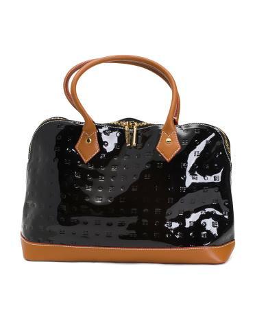 Leather Satchel With Vachetta Details for Women | Leather/Metal Product Image