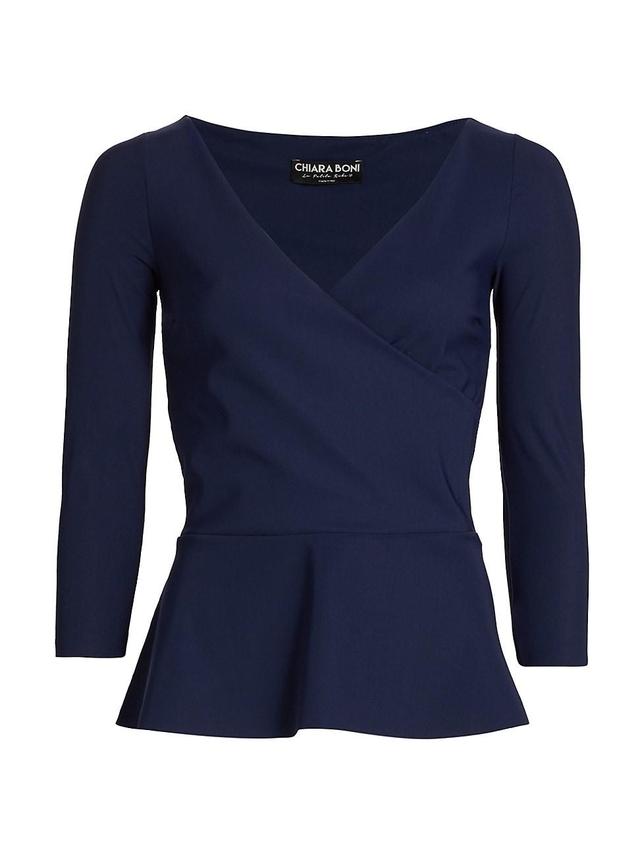 Womens Poppy V-Neck Peplum Top Product Image