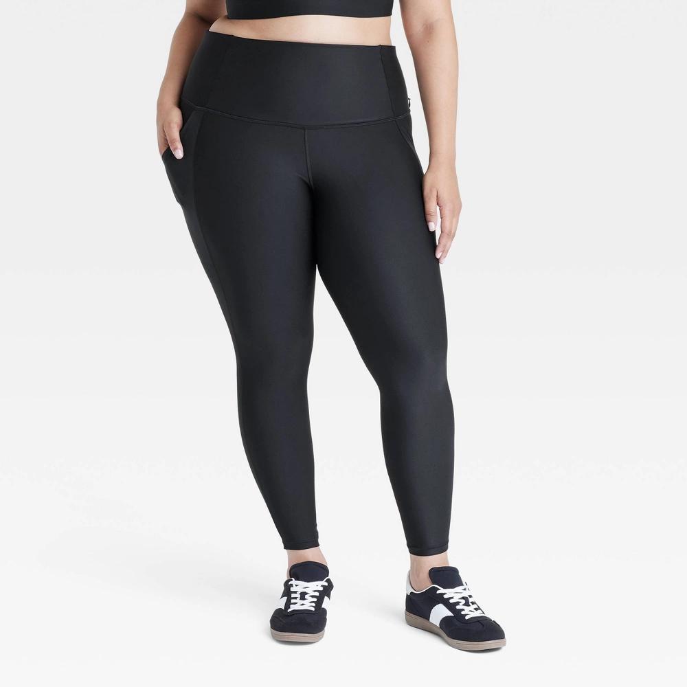 Womens Effortless Support High-Rise Pocketed 7/8 Leggings - All In Motion Black 2X Product Image