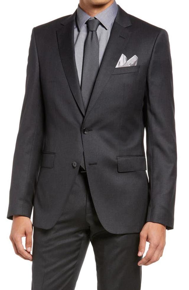 Solid Wool Sport Coat In Dark Grey Product Image