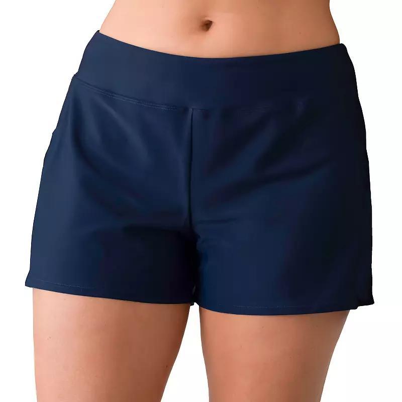 Womens Del Raya Tummy Slimmer Solid Swim Shorts Blue Product Image