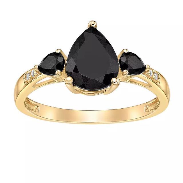 Gemminded 10k Gold Onyx & Diamond Accent Ring, Womens Product Image