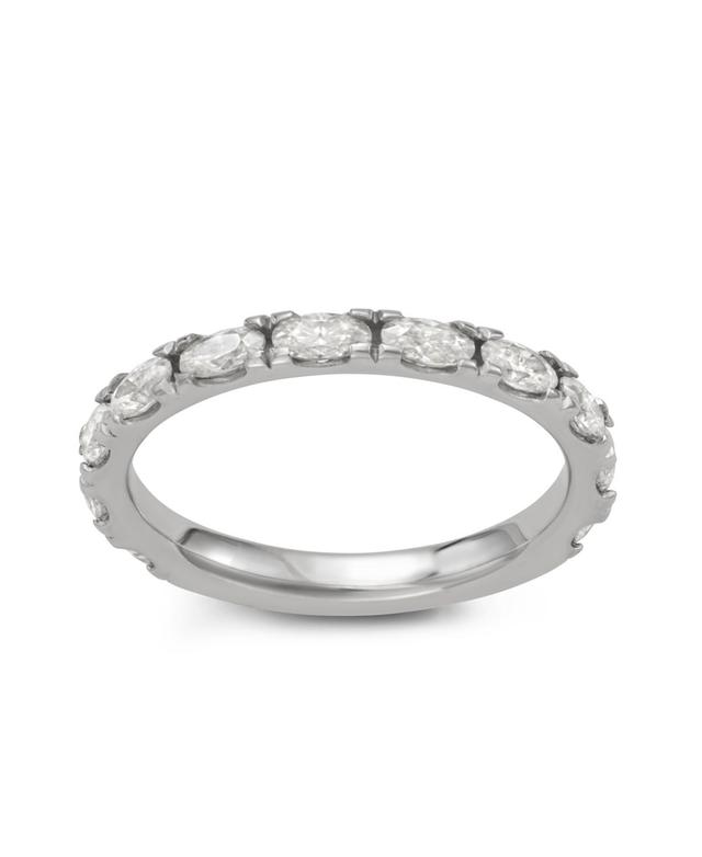 Moissanite Outlet Sterling Silver 1 1/10 Carat T.W. Oval Lab-Created Moissanite Anniversary Band, Womens Product Image