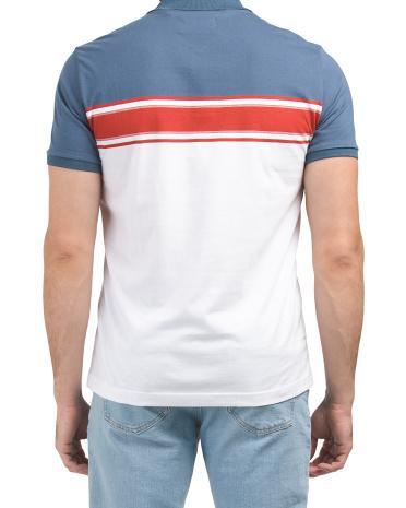 Jersey Chest Stripe Polo T-shirt for Men Product Image