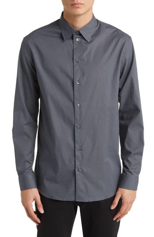 Emporio Armani Microgeo Stretch Button-Up Shirt Product Image