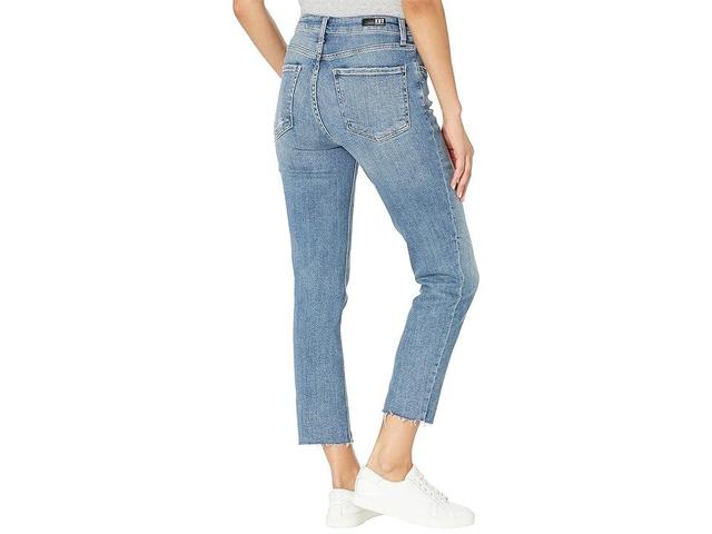 KUT from the Kloth Rachael High Rise Fab Ab Technique Exposed Button-Fly Raw Hem Mom Jeans Product Image