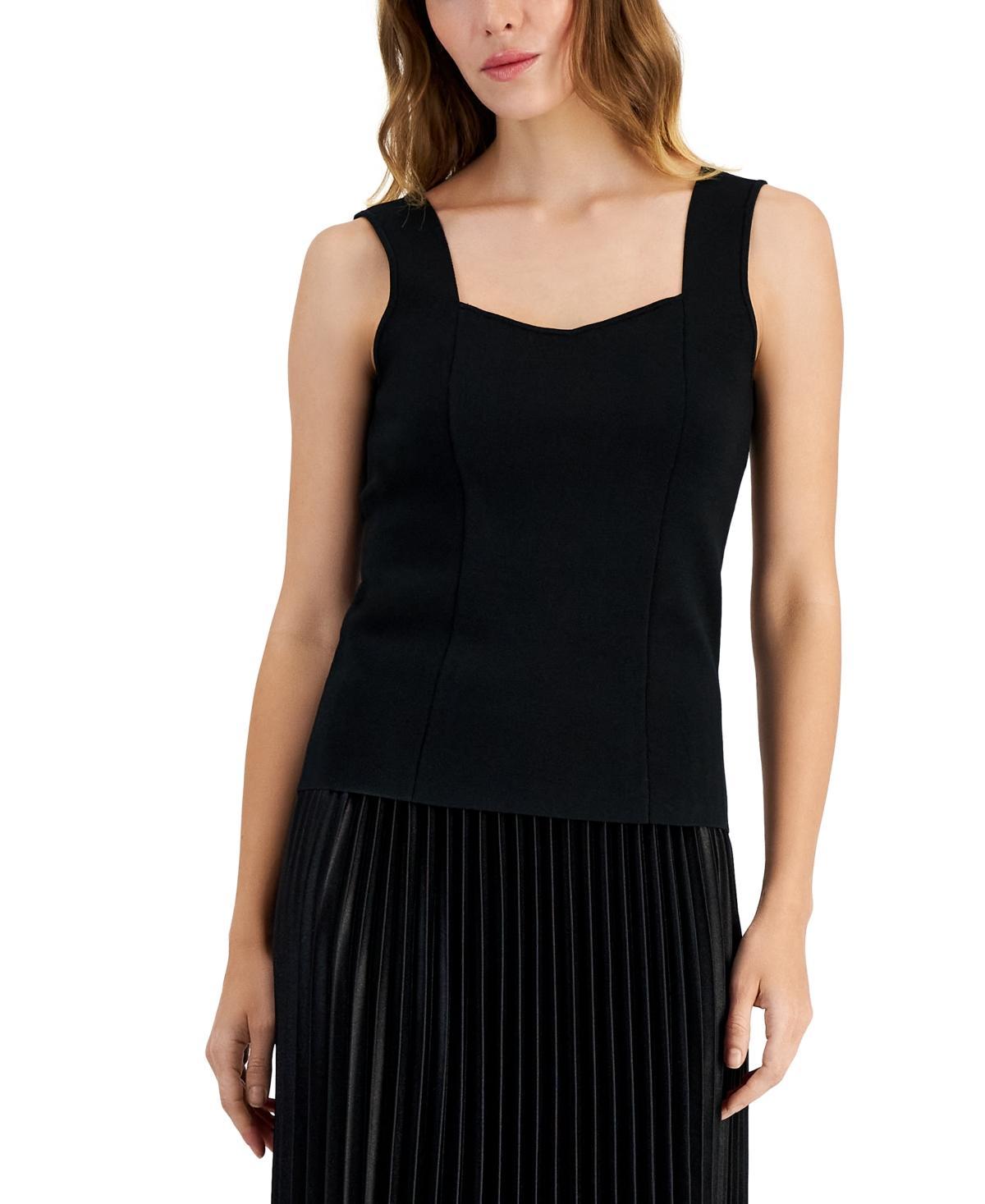 Anne Klein Womens Sweetheart-Neck Sweater Tank Top Product Image