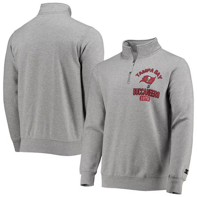 Mens Starter Heather Gray Tampa Bay Buccaneers Heisman Quarter-Zip Jacket Product Image