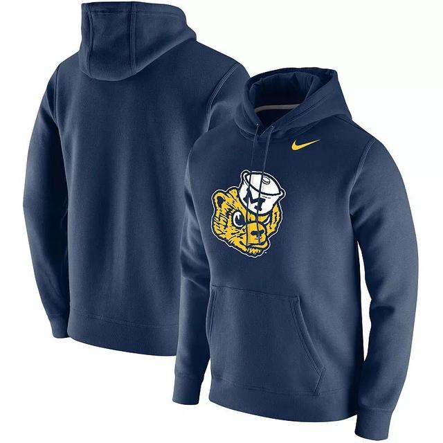 Mens Nike Michigan Wolverines Vintage School Logo Pullover Hoodie Blue Product Image