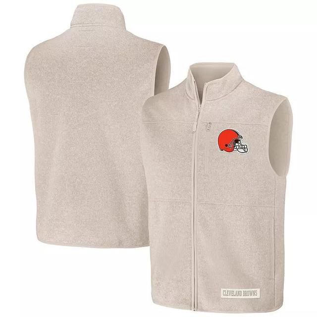 Mens NFL x Darius Rucker Collection by Fanatics Oatmeal Cleveland Browns Full-Zip Sweater Vest Product Image