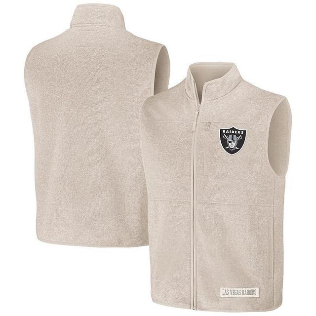 Mens NFL x Darius Rucker Collection by Fanatics Oatmeal Las Vegas Raiders Full-Zip Sweater Vest Product Image