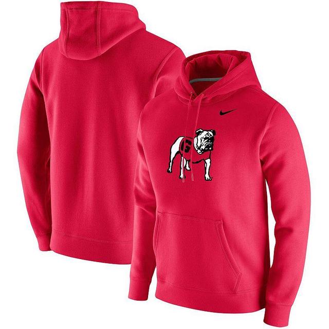 Mens Nike Red Georgia Bulldogs Vintage-Like School Logo Pullover Hoodie Product Image