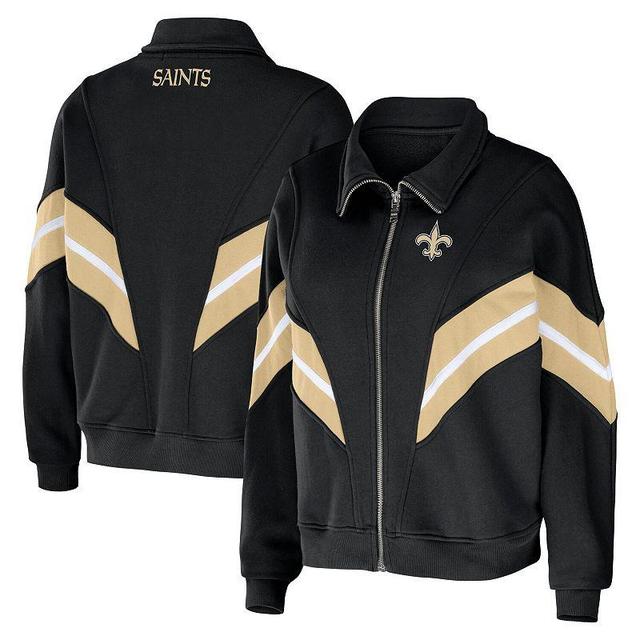 Womens WEAR by Erin Andrews New Orleans Saints Yarn Dye Stripe Full-Zip Jacket Product Image