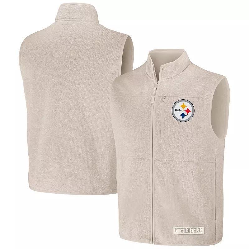 Mens Nfl x Darius Rucker Collection by Fanatics Oatmeal Pittsburgh Steelers Full-Zip Sweater Vest - Oatmeal Product Image