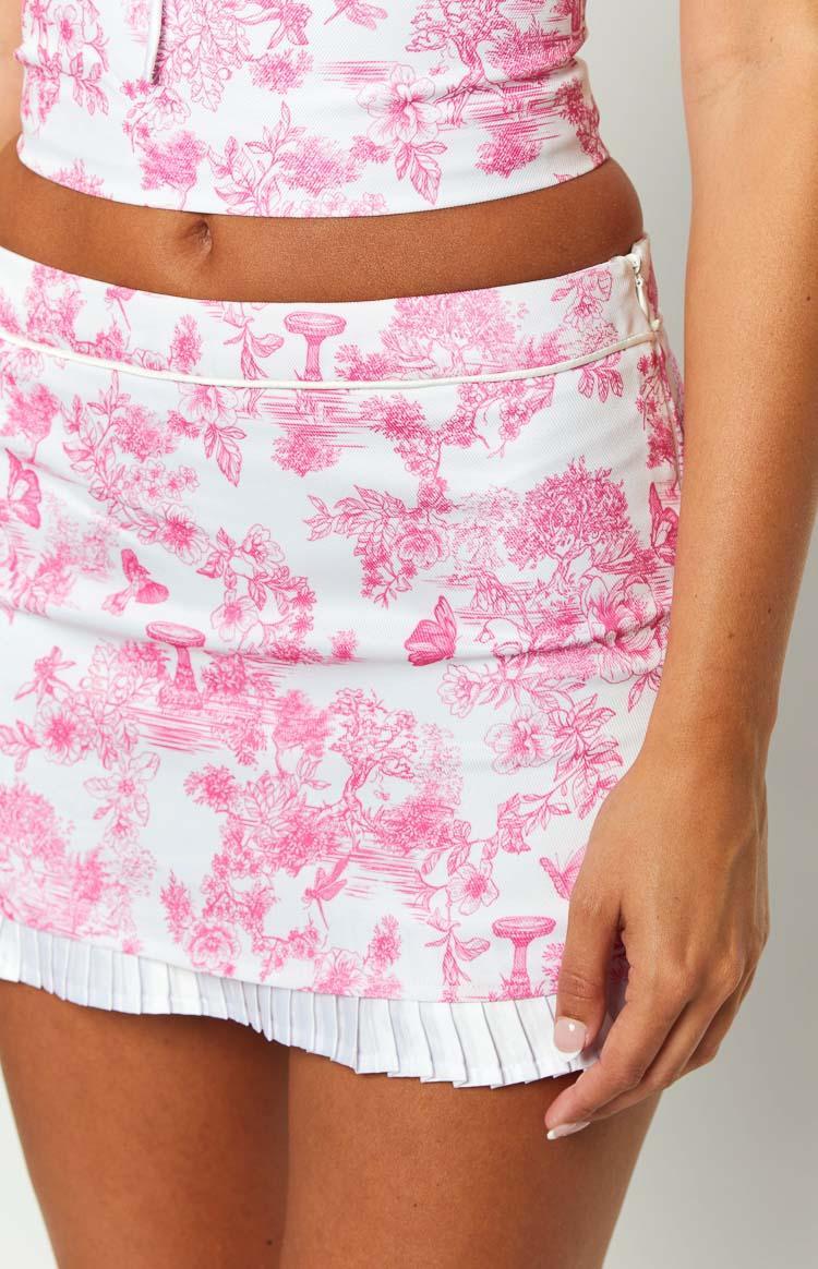 Till Forever Pink Printed Mini Skirt Product Image