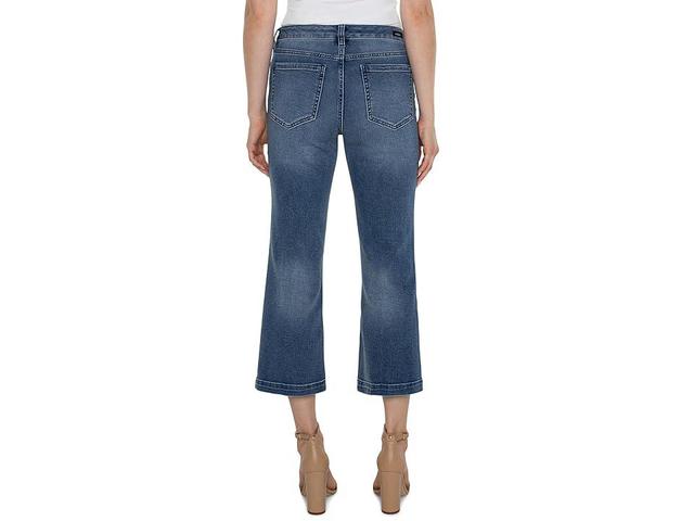 Liverpool Los Angeles Hannah Mid Rise Crop Flare with Welt Pocket Vintage Denim (Greenbrier) Women's Jeans Product Image