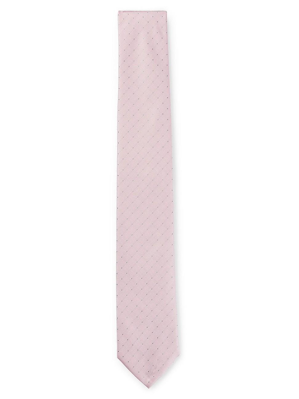 Mens Silk Blend Tie with Dot Motif Product Image