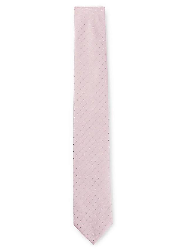 Mens Silk Blend Tie with Dot Motif Product Image