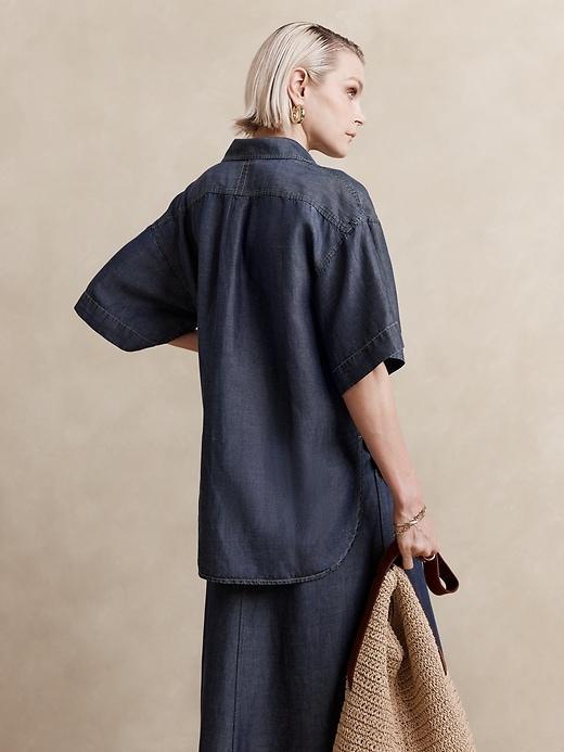 Oversized TENCEL™-Linen Popover Shirt Product Image