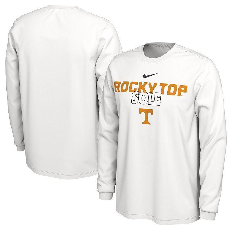 Nike White Tennessee Volunteers 2023 On Court Bench Long Sleeve T-Shirt, Mens Product Image